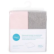 CEBA pelenkázószőnyeg huzat 50 × 70 - 80 cm 2 db - Világosszürke Melange+Rózsaszín - Huzat pelenkázó alátétre