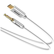 Audio kábel Baseus USB-C - 3,5 mm-es jack audiokábel, 1,2 m, fehér - Audio kabel