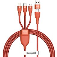 Adatkábel Baseus Flash Series Data Cable USB + Type-C to Micro USB + Lightning + USB-C 100W 1.2 m Orange