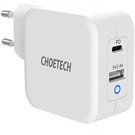 Hálózati adapter ChoeTech GaN Mini 65W Fast Charger fehér - Nabíječka do sítě