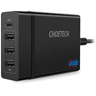 Hálózati adapter ChoeTech Multi-Charge USB-C PD 60W + 3x USB-A töltőállomás - Nabíječka do sítě
