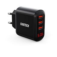 Hálózati adapter Choetech 5V/3.4A 3 USB-A digital wall charger - Nabíječka do sítě