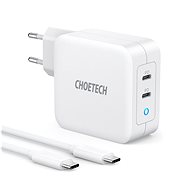Choetech PD 100W GaN dual USB-C Charger with CC cable - Hálózati adapter