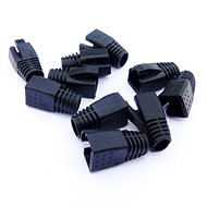 Datacom dugó RJ45 csatlakozóhoz (CAT6A, CAT7) fekete (10 db) - Törésgátló