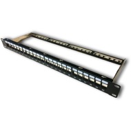 Datacom Patch panel 19" üres 24 port 1U BK / VL - Patch panel