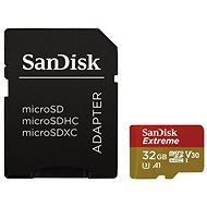 Memóriakártya SanDisk MicroSDHC 32 GB Extreme A1 Class 10 UHS-I (V30) + SD adapter