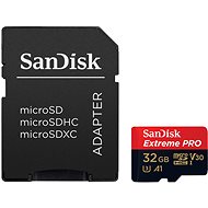 Memóriakártya SanDisk MicroSDHC 32GB Extreme Pro + SD adapter - Paměťová karta