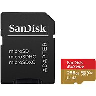 Memóriakártya SanDisk MicroSDXC 256GB Extreme A2 UHS-I (V30) U3 + SD adapter