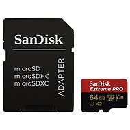 Memóriakártya SanDisk MicroSDXC 64GB Extreme Pro A2 UHS-I (V30) U3 + SD adapter