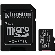 Kingston Canvas Select Plus micro SDXC 64GB Class 10 UHS-I + SD adapter - Memóriakártya