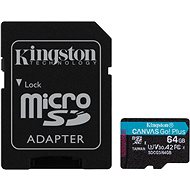 Kingston Canvas Go! Plus microSDXC 64GB + SD adapter - Memóriakártya