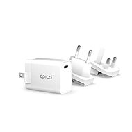 Hálózati adapter EPICO 20W PD Charger s Changeanle Plug (EU. UK) - fehér