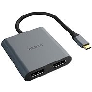 AKASA USB Type-C adapter - 2 x DP, 4K / AK-CBCA18-18BK - Átalakító