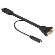 AKASA HDMI - VGA Adapter audiokábellel / AK-CBHD18-20BK - Átalakító