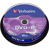 DVD+R Verbatim 4,7 GB 16x speed, 10 db cakebox csomag - Média