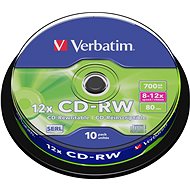 Verbatim CD-RW 10x, 10 db, cakebox - Média