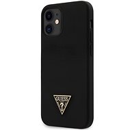 Guess Silicone Metal Triangle Apple iPhone 12 Mini Black - Telefon tok