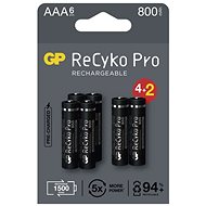 Tölthető elem GP ReCyko Pro Professional AAA (HR03) újratölthető elem, 6 db