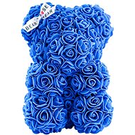 Rose Bear Kék mackó rózsákból, 25 cm