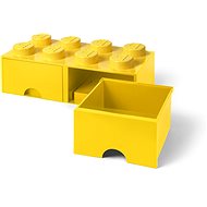 Tároló doboz LEGO dupla fiókos tárolódoboz - sárga