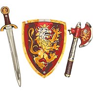 Liontouch lovag szett, piros - Kard, pajzs, fejsze - Játékfegyver