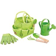Bigjigs Toys Kerti szerszámkészlet vászon táskában, zöld - Játék szerszám