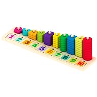 Fa bepakolós játék színes kockákkal, számokkal - Fajáték