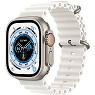 Apple Watch Ultra 49 mm-es titánium tok fehér óceán szíjjal - Okosóra