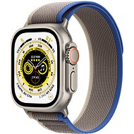 Apple Watch Ultra 49 mm, titán tok kék - szürke terep pánttal - M/L - Okosóra