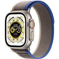 Apple Watch Ultra 49 mm, titán tok kék - szürke terep pánttal - S/M - Okosóra