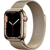 Okosóra Apple Watch Series 7 41mm Cellular Aranyszínű rozsdamentes acél aranyszínű milánói szíjjal
