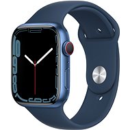 Okosóra Apple Watch Series 7 45mm Cellular Kék alumínium, mély indigókék sportszíjjal