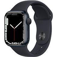 Okosóra Apple Watch Series 7 41mm Éjfekete alumínium éjfekete sportszíjjal
