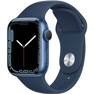 Apple Watch Series 7 41mm Kék alumínium mély indigókék sportszíjjal - Okosóra