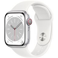 Apple Watch Series 8 45mm Cellular Ezüst alumínium fehér sportszíjjal - Okosóra