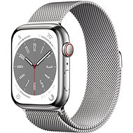 Apple Watch Series 8 45mm Cellular Ezüst rozsdamentes ezüst milánói szíjjal - Okosóra