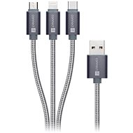 CONNECT IT Wirez 3 az 1-ben, 1,2 m, ezüst - Datový kabel