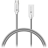 CONNECT IT Wirez Steel Knight Micro USB 1m, metallic silver - Adatkábel
