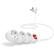 Hosszabbító kábel CONNECT IT tápkábel hosszabbító 230 V, 3 aljzat + kapcsoló, 1,5m, fehér - Prodlužovací kabel