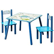 Gyerekasztal készlet két székkel, kék