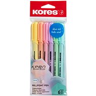 KORES K0 Pen Pastel, M-1 mm, pasztell színek - 6 darabos csomagban - Golyóstoll
