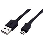 Adatkábel ROLINE USB 2.0 - USB A(M) -> micro USB B(M) 1m, lapos, fekete
