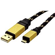 ROLINE Gold USB 2.0 USB A(M) -> micro USB B(M), 1.8m - fekete/arany