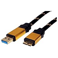 Adatkábel ROLINE Gold USB 3.0 SuperSpeed USB 3.0 A (M) --> micro USB 3.0 B (M), 0,8 m - fekete / arany