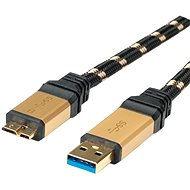 Adatkábel ROLINE Gold USB 3.0 SuperSpeed USB 3.0 A(M) - micro USB 3.0 B(M), 1,8 m - fekete/arany
