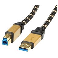 Arany ROLINE USB 3.0 SuperSpeed?USB 3.0 A (M) -> USB 3.0 B (M), 3m - fekete / arany - Adatkábel