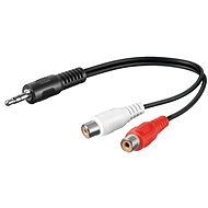 PremiumCord Jack kábel (3,5mm-2xCINCH M/F 0.2m) - Audio kábel