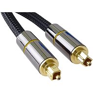 PremiumCord optikai audiokábel Toslink, OD:7mm, arany-metál kivitel + Nylon 3m - Audio kábel