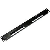 Adatátviteli, 16x RJ45, közvetlen, CAT5E UTP, fekete, 1U - Patch panel