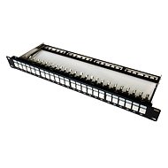 Adatátviteli, 24x RJ45, közvetlen, Cat6A, STP, fekete, 1U - Patch panel